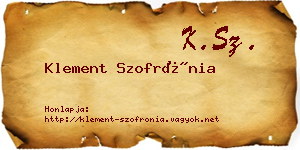 Klement Szofrónia névjegykártya